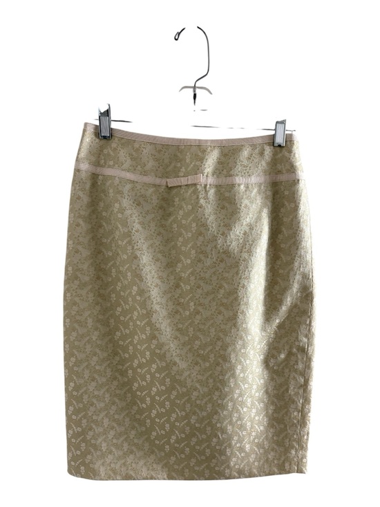 Ann Taylor Dresses & Skirts - Ann Taylor Light Gold & Ivory Floral Jacquard Silk Blend Pencil Skirt